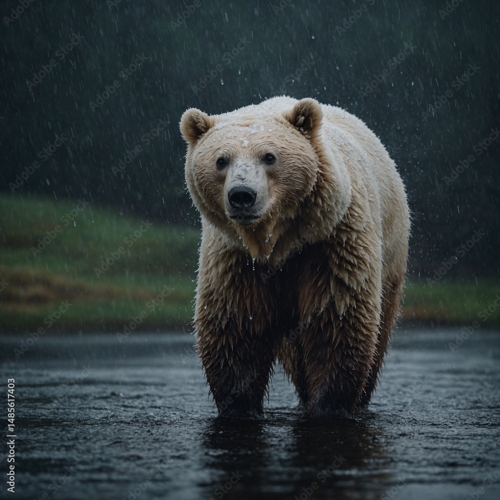 Obraz premium brown bear sitting on the ground