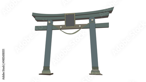 Illustration of Japanese Tori Futarasan Shrine