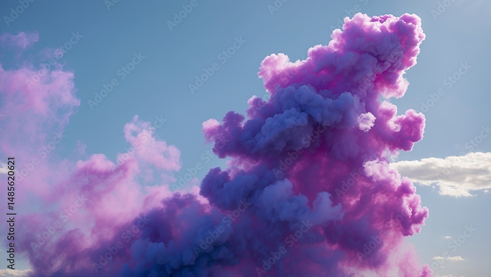 Naklejka premium A mesmerizing dance of purple smoke in midair