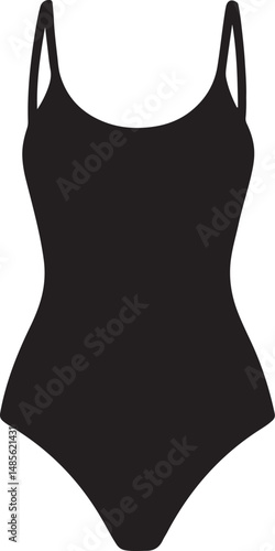 Female Swimsuit Silhouette in Fashion Vector Style