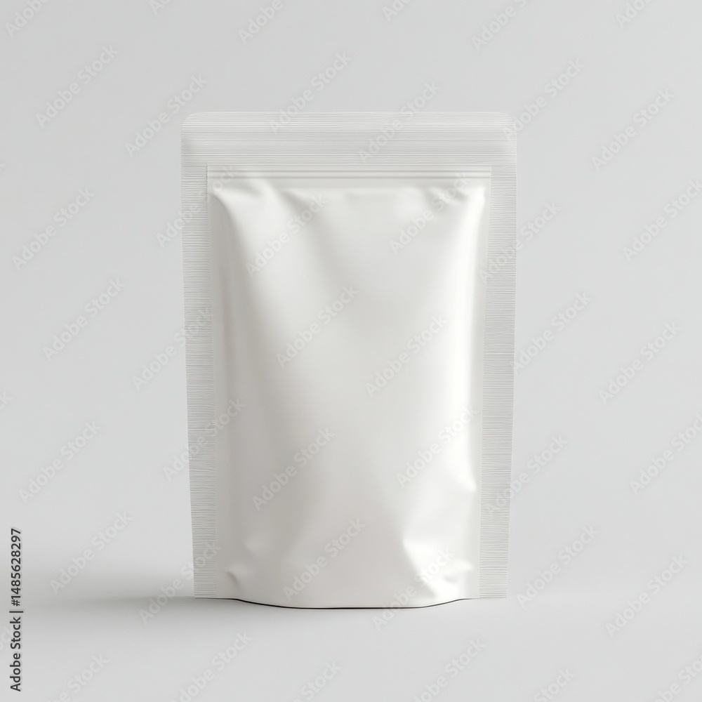 Plain White Empty Stand-Up Pouch Zip Lock Bag Minimalist Packaging Mockup with White Background for Product Display and ing Purposes Plain White Empty Stand-Up Pouch Zip Lock Bag Minimalist Packaging Mockup with White Background for Product Display and ing Purposes