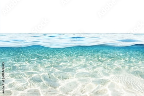 Crystal clear lagoon at noon isolate on white background