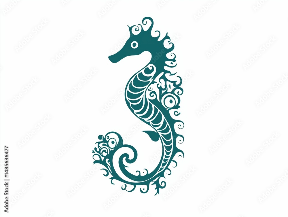 Fototapeta premium Ornate Seahorse Design