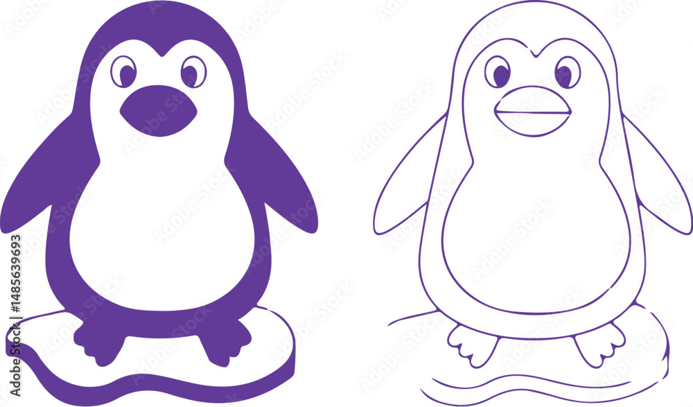 Obraz premium penguin vector illustration