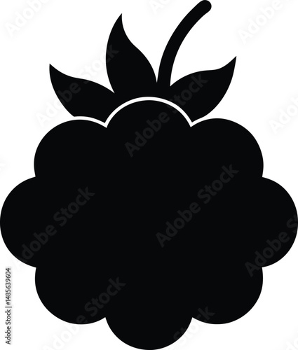 cloudberry black silhouette on white background