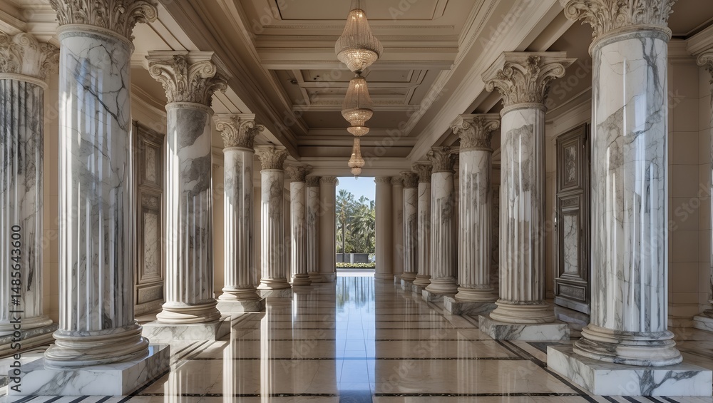 Obraz premium Exquisite marble pillars displaying architectural grace