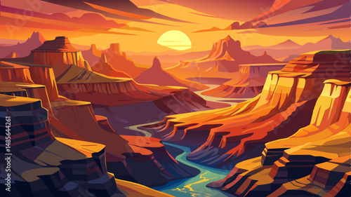 Grand Canyon, Arizona
A vast symphony of layered crimson cliffs and deep golden valleys, glowing beneath a 