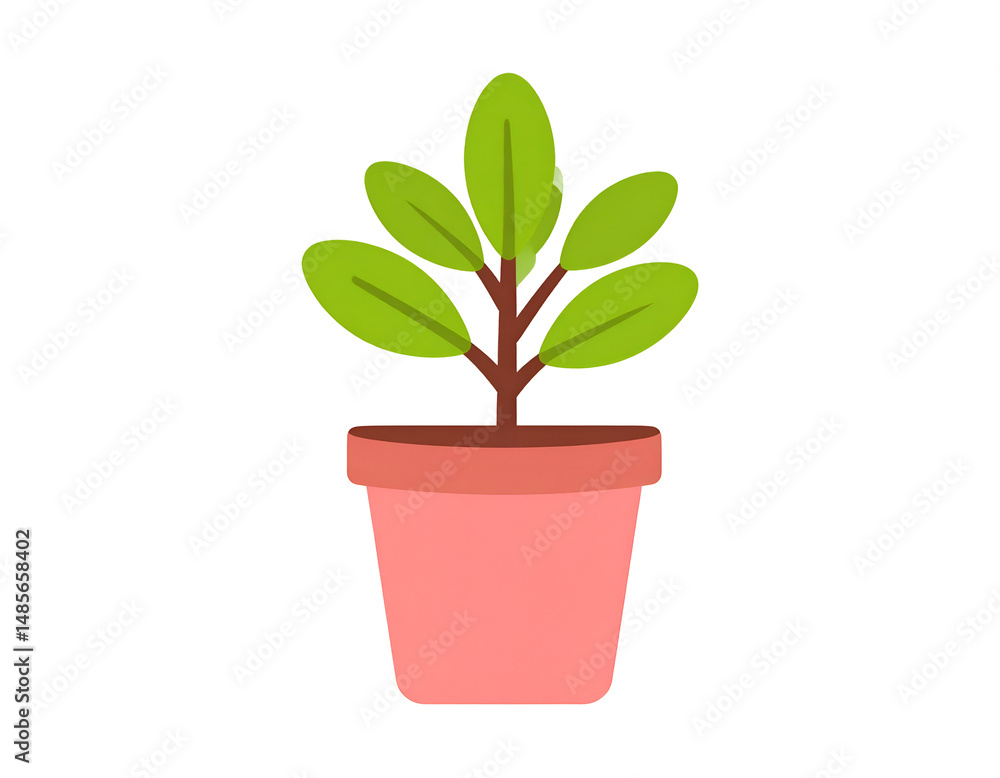 A potted plant with vibrant green leaves A potted plant with vibrant green leaves
