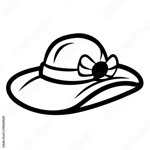 Stylish sun hat with bow in a minimalist design  