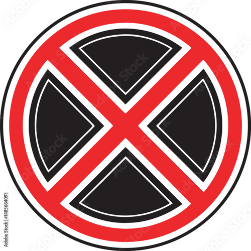  black and red 3d render of a warning sign: no entry, no smoking vector on white
