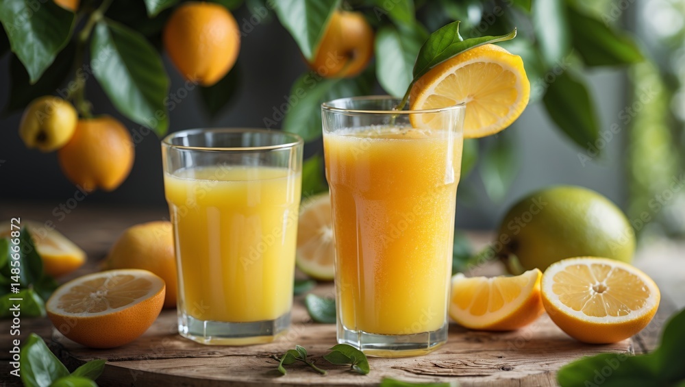 Fototapeta premium Squeezed to perfection fresh juice full of flavor