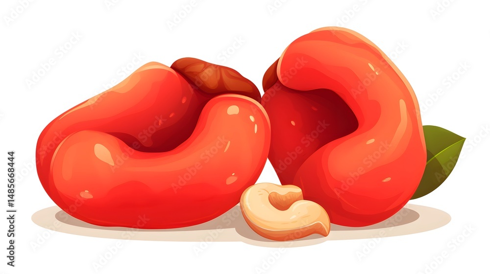 Cashew Apple Vector Illustration Clipart: Detailed Graphic for Designs and Presentations Cashew Apple Vector Illustration Clipart: Detailed Graphic for Designs and Presentations