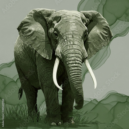 Majestic African Elephant i...