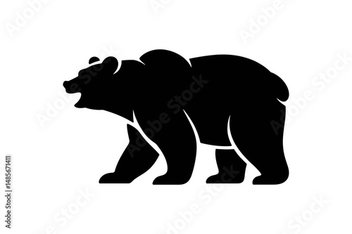 Black bear silhouette vector illustration animal
