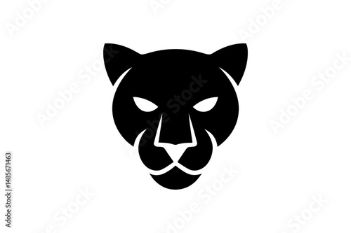 Black panther face logo design vector illustration
