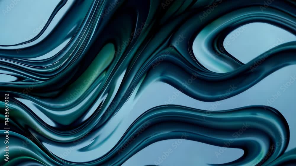 Abstract teal and blue liquid wave background, concept for modern website banner, fluid design, and digital art