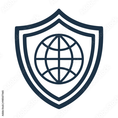 Design a professional, minimalist vector logo featuring a stylized shield incorporating clean lines and a modern aesthetic.  The shield should convey strength and reliability.