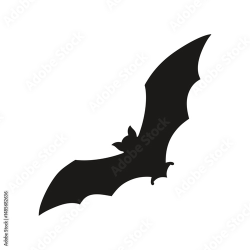  bats flying silhouettes illustration