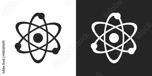 Atomic structure with electrons for science, physics and chemistry concepts icon vector