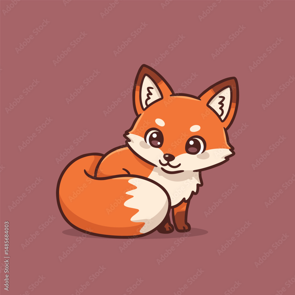A cute, orange fox sits and looks to the right. A cute, orange fox sits and looks to the right.