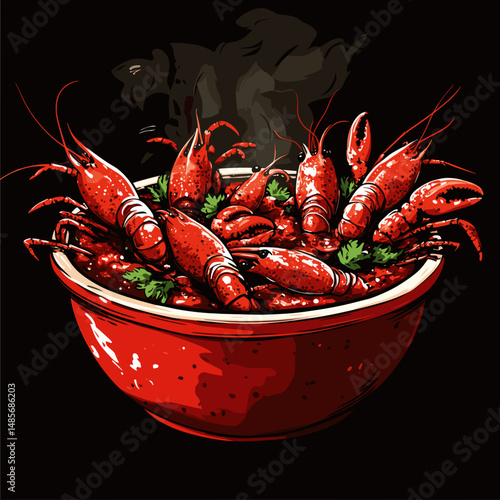 Steaming Seafood Feast with Cilantro