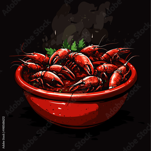 Steaming Seafood Feast with Cilantro