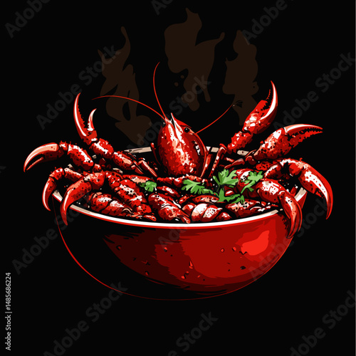 Steaming Seafood Feast with Cilantro