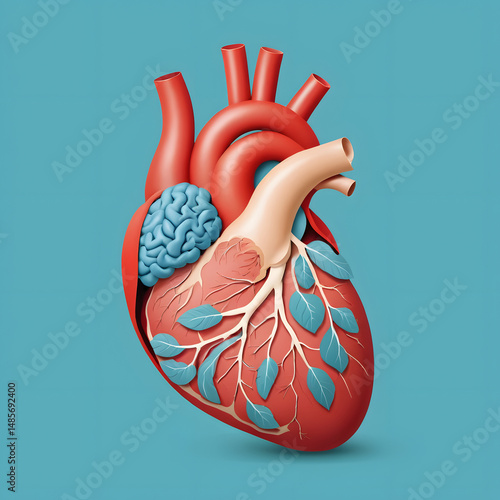 Human Heart Illustration Anatomy, Nature, and Health