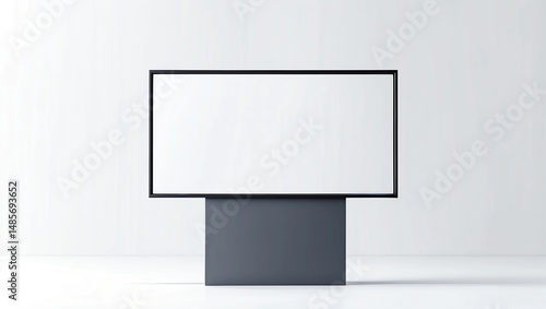 Wallpaper Mural Blank white pylon banner mockup, front view, isolated, 3d rendering. Empty outdoor signage mock up. Clear street poster billboard for advertising Torontodigital.ca