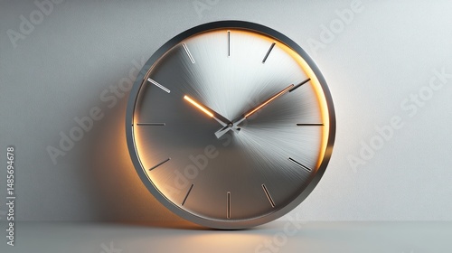 Wallpaper Mural Modern wall clock, minimalist design, time, bright light Torontodigital.ca