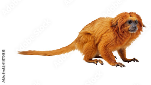 Golden Lion Tamarin on a Neutral Background