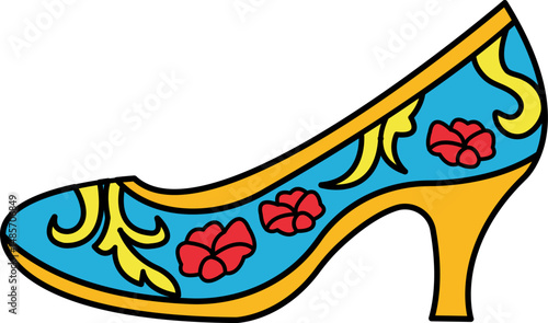 isolate illustration of a traditional chinese shoes