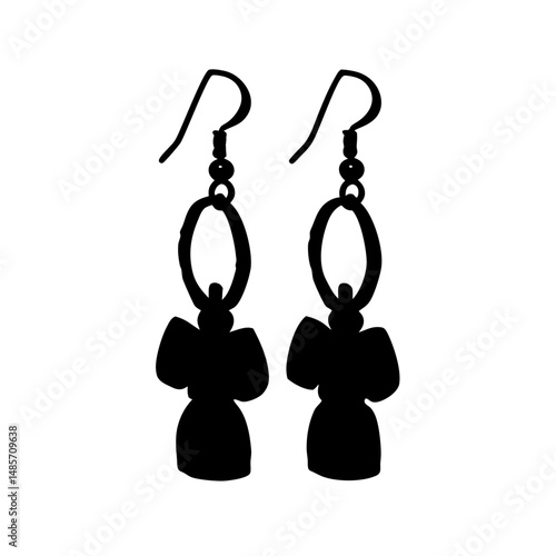 Elegant black dangle earrings jewelry fashion accessory stylish silhouette earrings design art