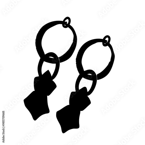 Shop stylish dangle earrings black silhouette vector graphic modern jewelry fashion accessory trend
