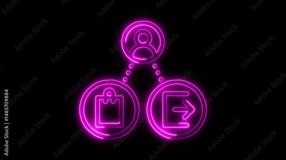 Neon Conversion Rate icon isolated on black background HD Video motion graphic animation Neon Conversion Rate icon isolated on black background HD Video motion graphic animation