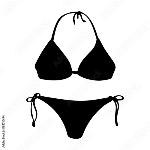 Black bikini swimsuit summer beachwear fashion apparel women's swimwear two piece bathing suit style