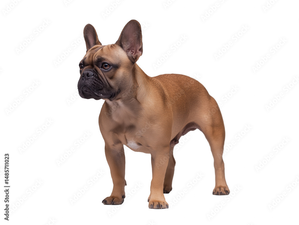 Fototapeta premium French Bulldog with fawn coat isolated on transparent background