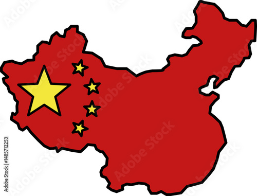 illustration of a mainland of china