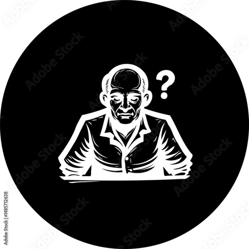 Contemplative figure illustration: A study in inquiry and internal dialogue