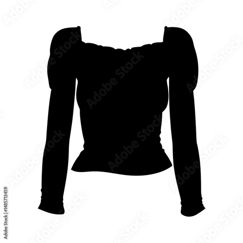Shop black long sleeve puff sleeve blouse for women trendy fashion style online clothing store