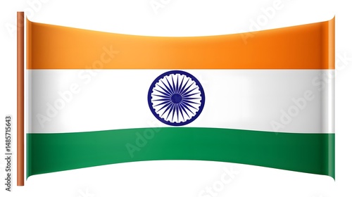 High-Quality Isolated Vector Icon of Indian National Flag for Graphic Designs