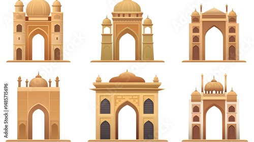 Indian Gate Monument Isolated Icon Stock Vector - Professional Monument Icon for Designing Projects