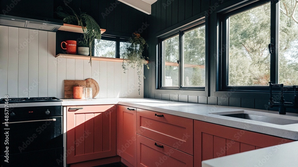 custom made wallpaper toronto digitalMinimalist Bright Kitchen with Plants and Natural Light