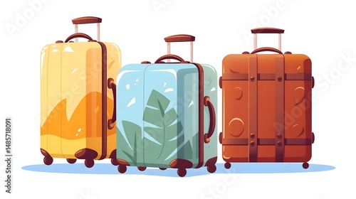 Modern Traveling Suitcase Vector Illustration in Flat Style for Professional Use
