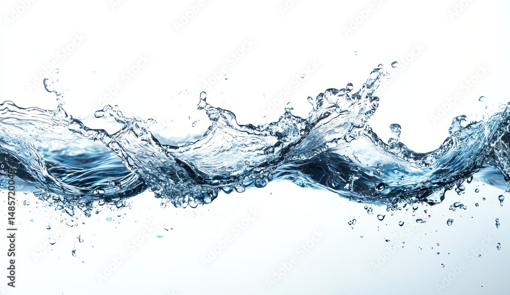 Clear water wave splashing against a light background. Clear water wave splashing against a light background.