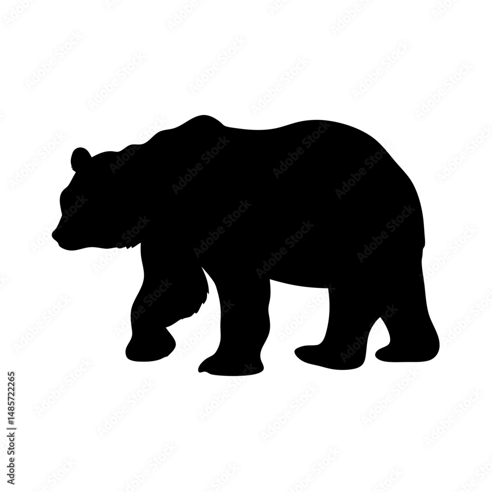 Fototapeta premium Black bear silhouette vector illustration for wildlife animal and nature design projects use