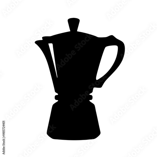Moka pot espresso maker silhouette vector image for coffee lovers and kitchen decor enthusiasts design