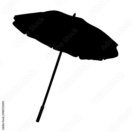 Beach umbrella vector silhouette summer vacation parasol sunshade outdoor recreation design element