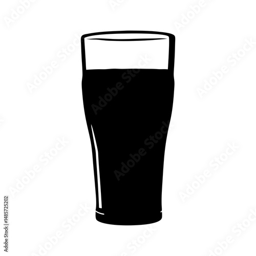 Isolated pint glass of stout vector illustration for irish beer and drink design element