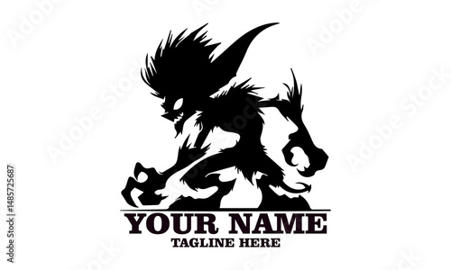goblin cartoon icon evil goblin essence vector illustration and twisted goblin tactics cartoon icon evil goblin essence logo design with white background
